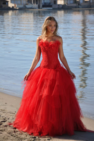 robe corset rouge